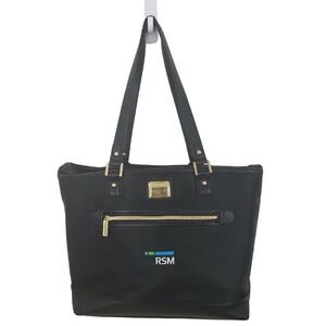 Kenneth Cole Reaction Black Canvas with Faux Leather Tote Bag~~539545~~